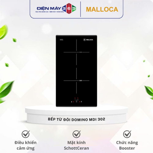 Bếp từ đôi domino Malloca MDI 302