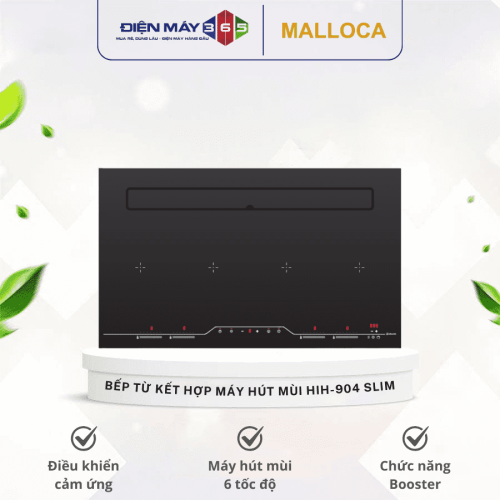 Bếp từ kết hợp máy hút khói khử mùi HIH-904 SLIM