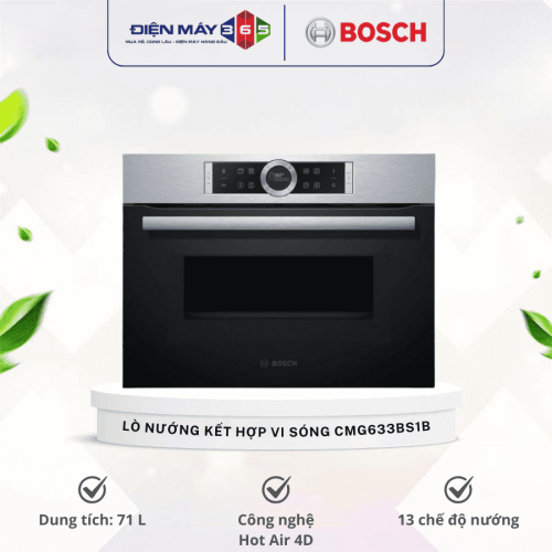 Lò nướng kết hợp vi sóng Bosch CMG633BS1B