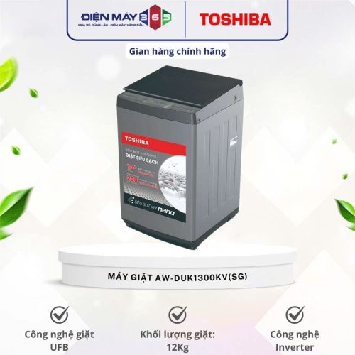 Máy Giặt Toshiba Inverter 12 Kg AW-DUK1300KV(SG) cửa trên