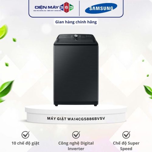 Máy Giặt Samsung Inverter 14 kg WA14CG5886BVSV cửa trên
