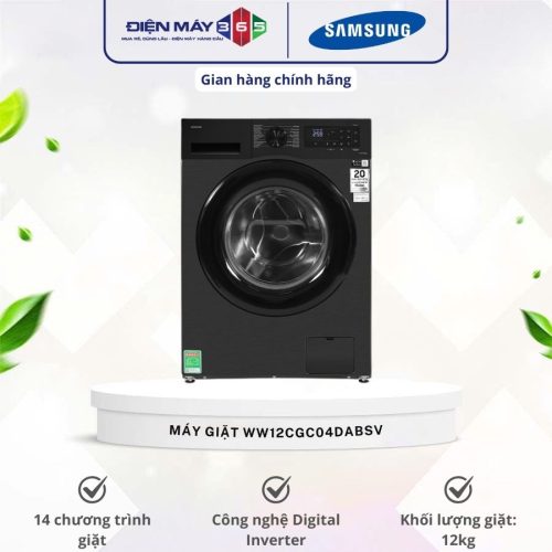 Máy Giặt Samsung Inverter 12 kg WW12CGC04DABSV cửa trước