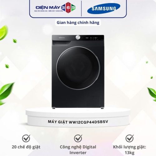Máy Giặt Samsung AI EcoBubble Inverter 12 kg WW12CGP44DSBSV cửa trước