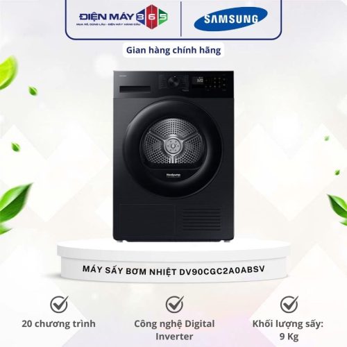 Máy sấy bơm nhiệt Samsung 9 kg DV90CGC2A0ABSV