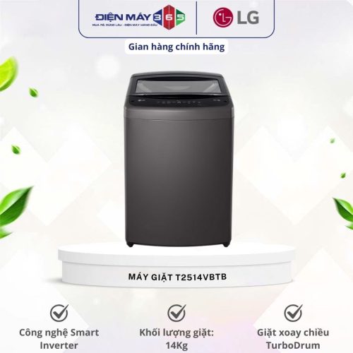 Máy Giặt LG Inverter 14 Kg T2514VBTB cửa trên
